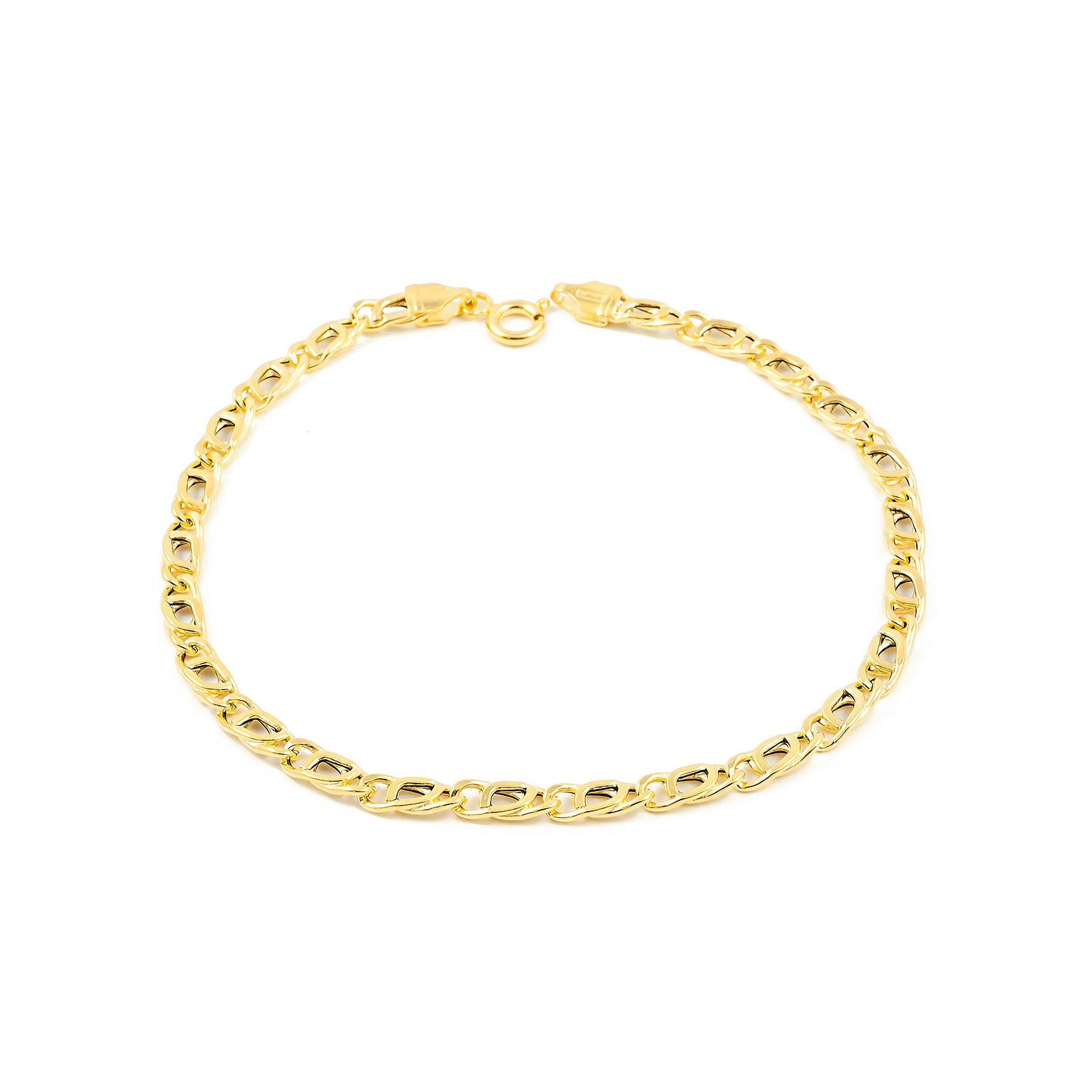 Bracciale Oro giallo 375/9K Zirconia 11 pietra Croce 17-19 cm