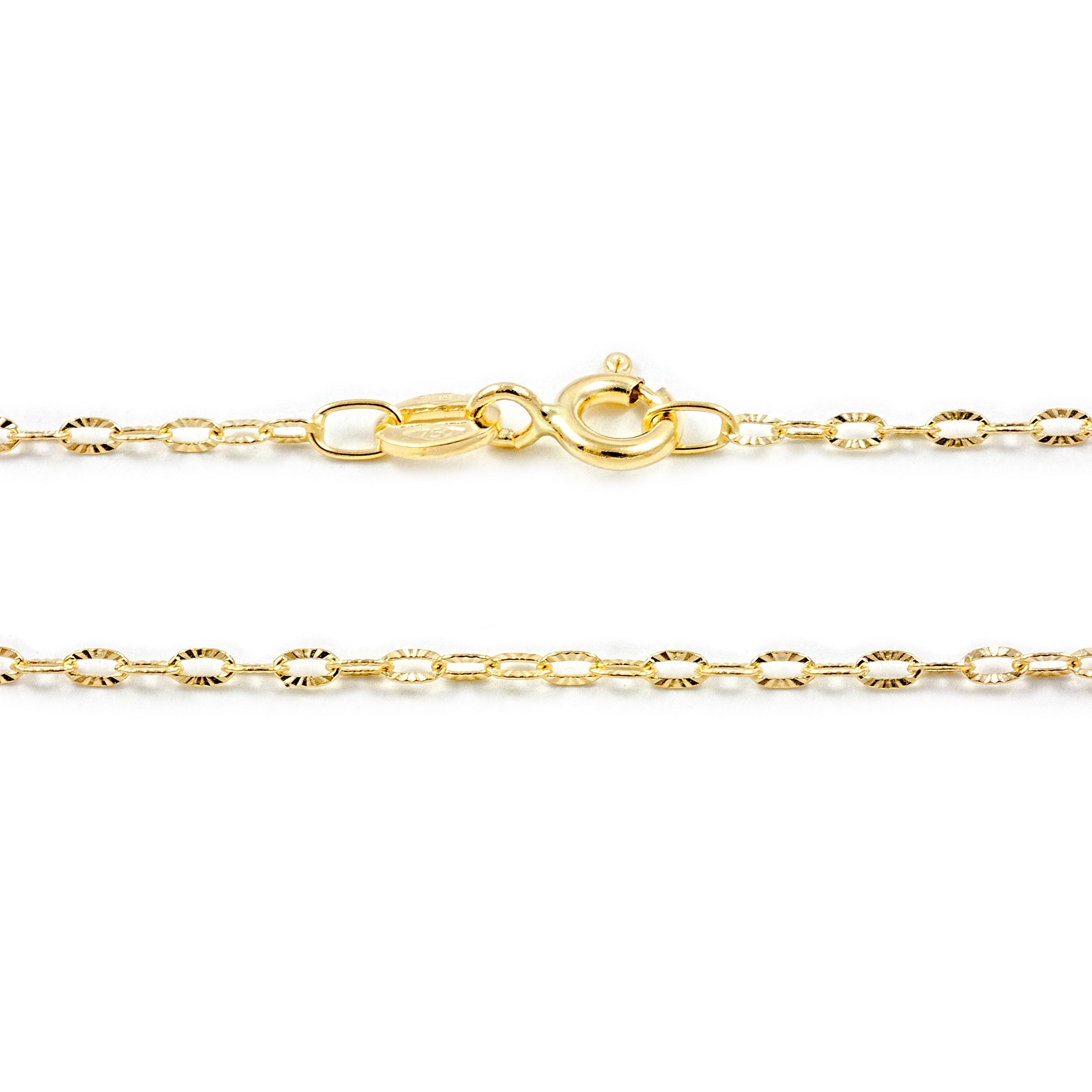 Catena Ancoraggio Tonda 1,5mm In Oro Giallo 750 Collana, 40cm