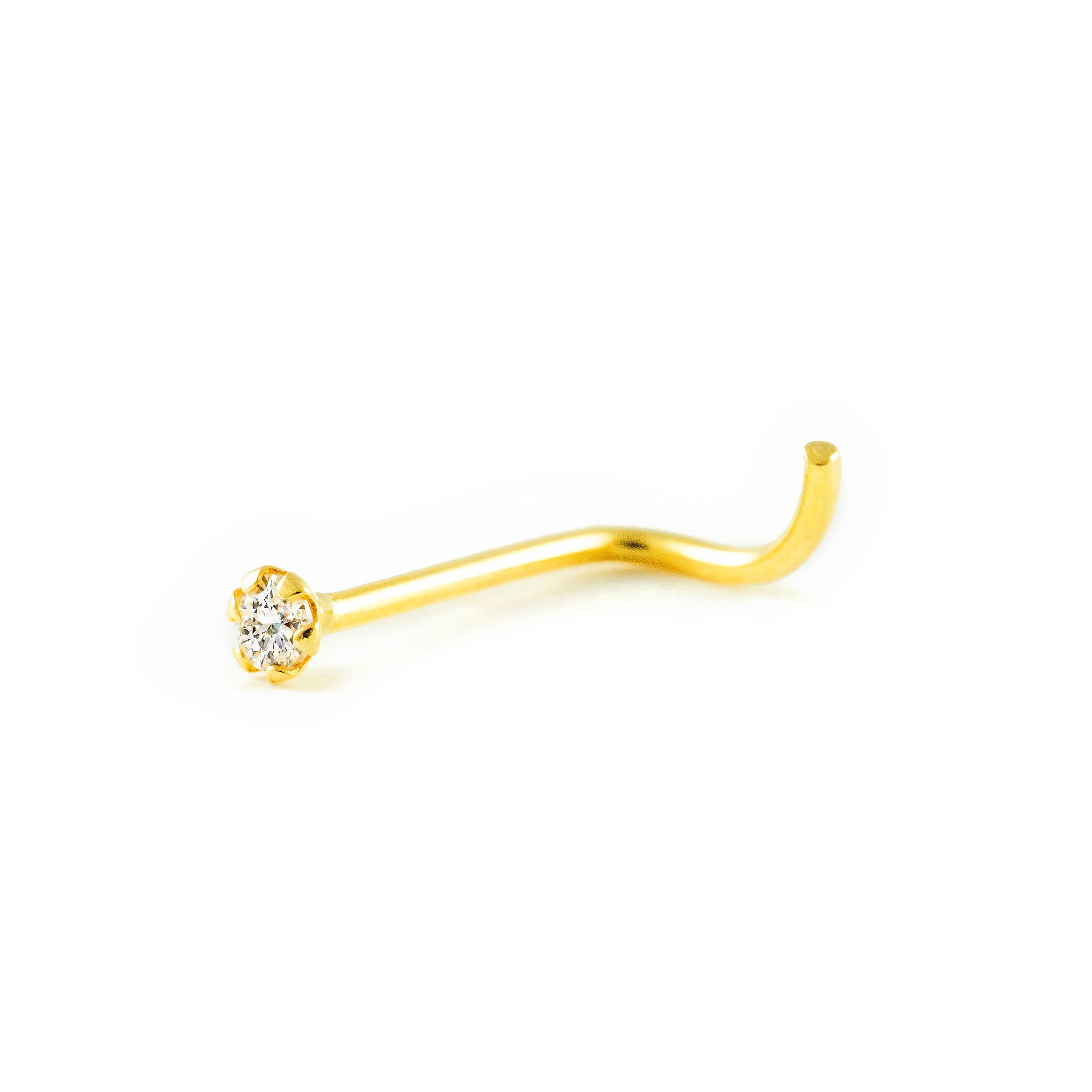 Anello Piercing Naso Solitario Spilla 0,10 Ct Diamante - Foto 9