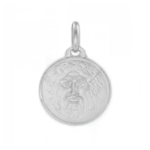 Medalla Niña Mujer Plata 925 Redondo Boca de la Verdad Mate y Brillo