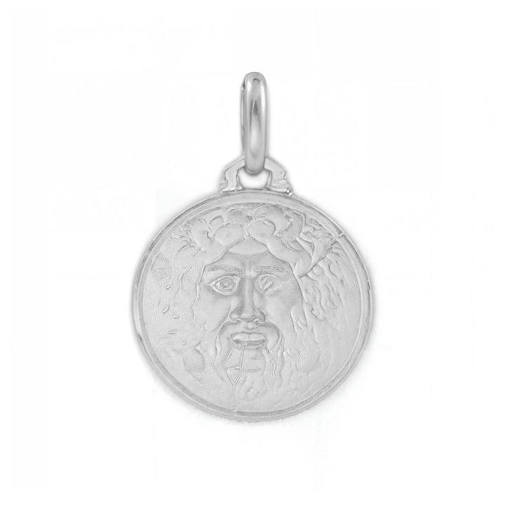 Medalla Niña Mujer Plata 925 Redondo Boca de la Verdad Mate y Brillo