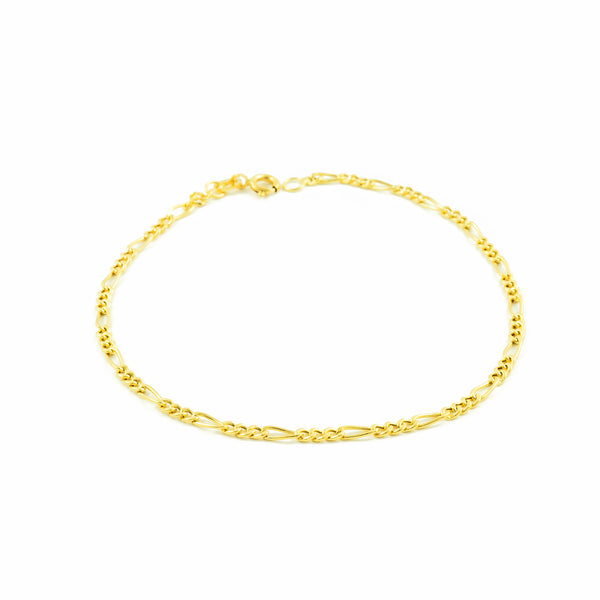 Bracciale Donna Oro Giallo 18K Figaro 3X1 lunghezza 20 cm