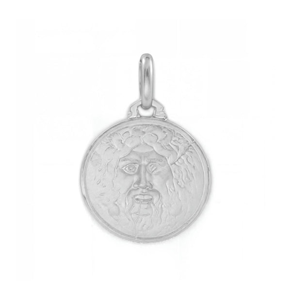 Medalla Niña Mujer Plata 925 Redondo Boca de la Verdad Mate y Brillo