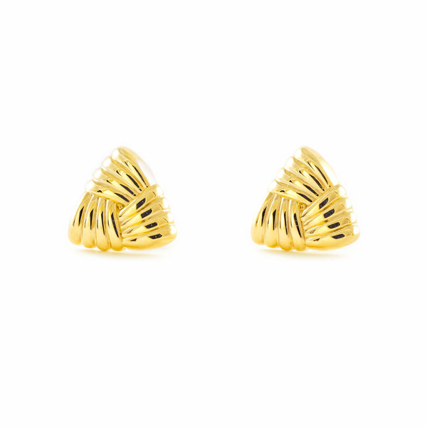 Pendientes Niña Mujer oro Amarillo 9K Triangulo Brillo