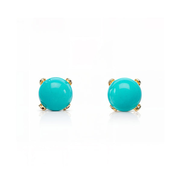 Orecchini bambini Turchese 3 mm Oro Giallo 18K