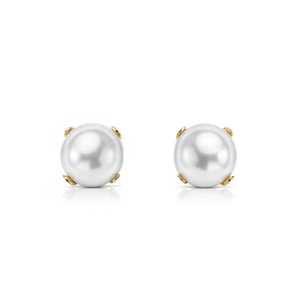 Orecchini bambini Perla 4 mm Oro Giallo 18K