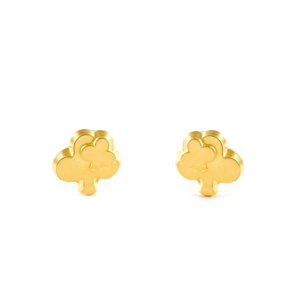 Orecchini bambini Trifoglio Oro Giallo 9K