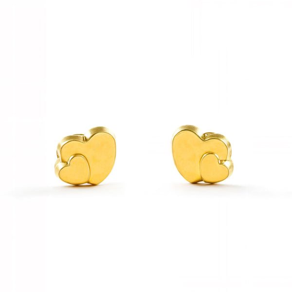 Orecchini bambini Cuore Oro Giallo 18K