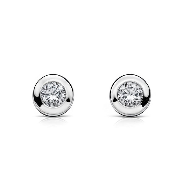 Orecchini ragazza Galleria Zircone 3 mm Oro Bianco 18K