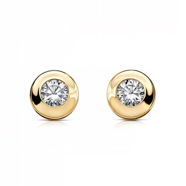 Orecchini ragazza donna Galleria Zircone 5 mm Oro Giallo 18K