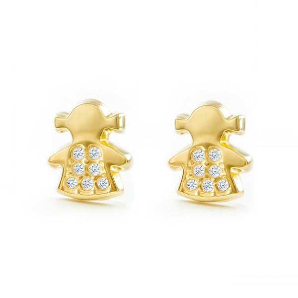 Orecchini ragazza Ragazza Zircone Oro Giallo 18K