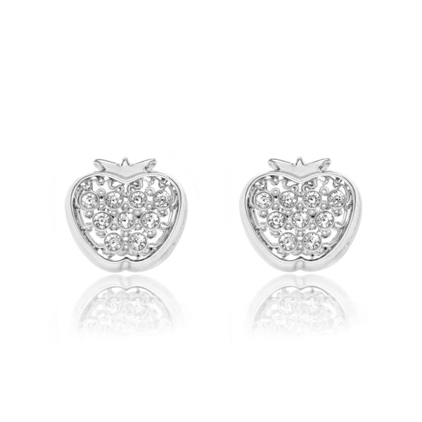 Orecchini ragazza Fiore Zircone Oro Bianco 9K
