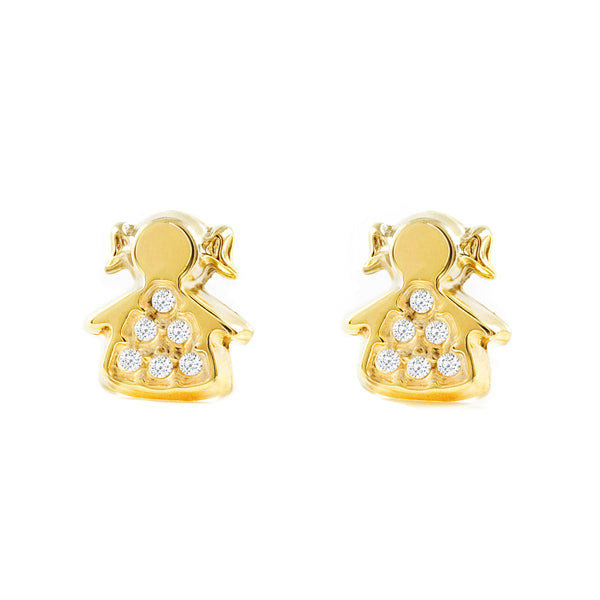 Orecchini ragazza Ragazza Zircone Oro Giallo 9K