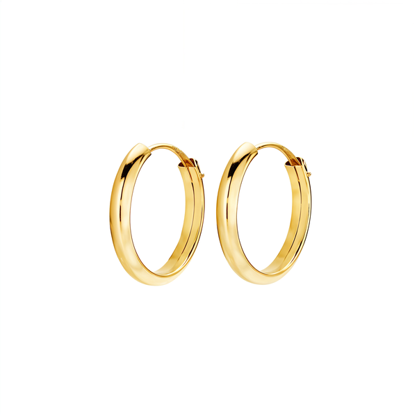 Orecchini Cerchi 14x2 mm Oro Giallo 18K