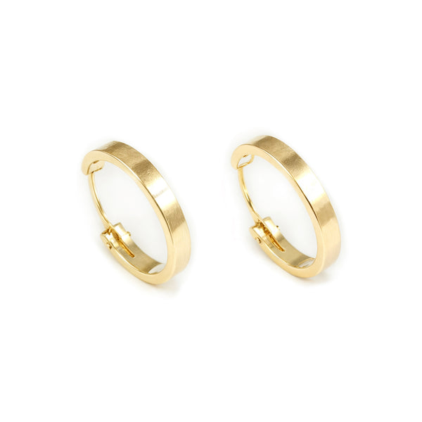 Orecchini Rettangolari Cerchi 12x2 mm Oro Giallo 18K