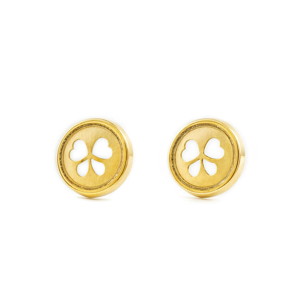Orecchini ragazza donna Rotondo Oro Giallo 18K opaca e brillante