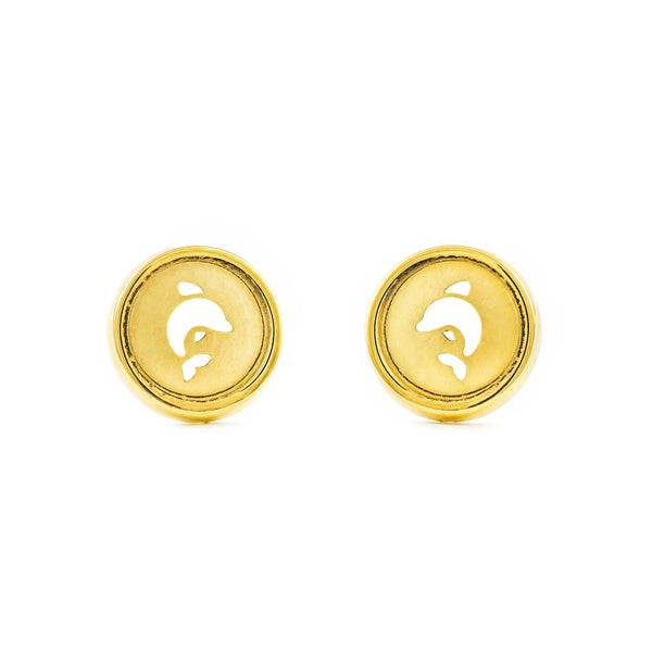 Orecchini ragazza donna Rotondo Oro Giallo 18K opaca e brillante