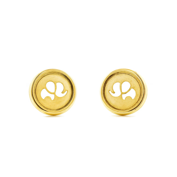 Orecchini ragazza donna Rotondo Oro Giallo 18K opaca e brillante