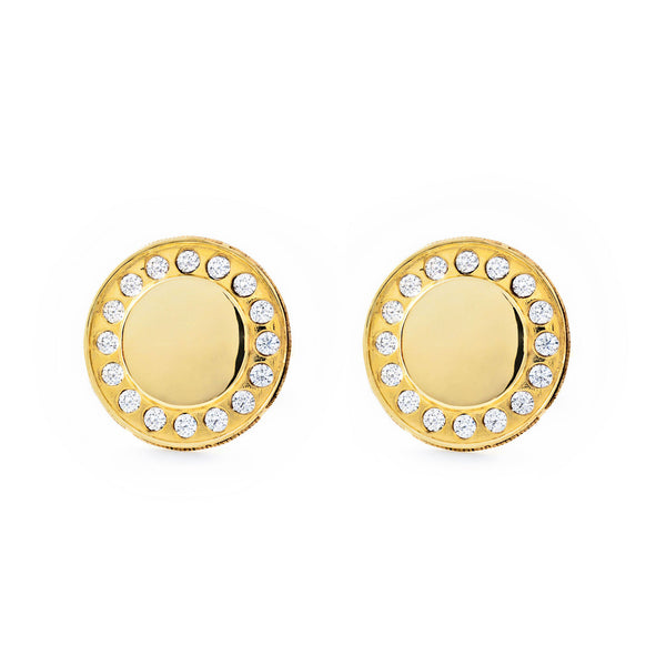 Orecchini ragazza donna Rotondo Zircone Oro Giallo 9K