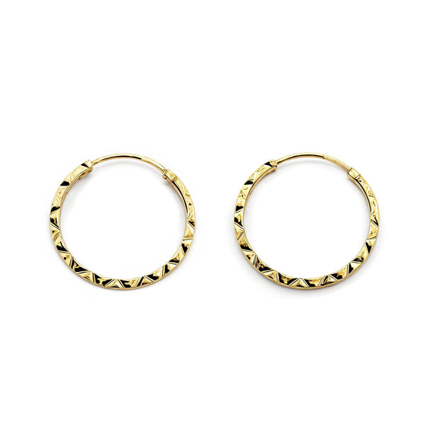 Orecchini Quadrati Cerchi 10x1 mm Oro Giallo 18K