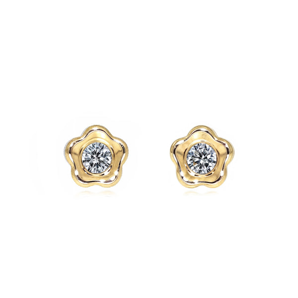 Carissima Orecchini Sleeper con Cut Diamante da 11mm per Bambini in Oro Giallo 9ct Carissima Orecchini Sleeper con Cut Diamante da 11mm per Bambini in Oro Giallo 9ct