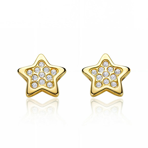 Orecchini ragazza Stella Zircone Oro Giallo 18K