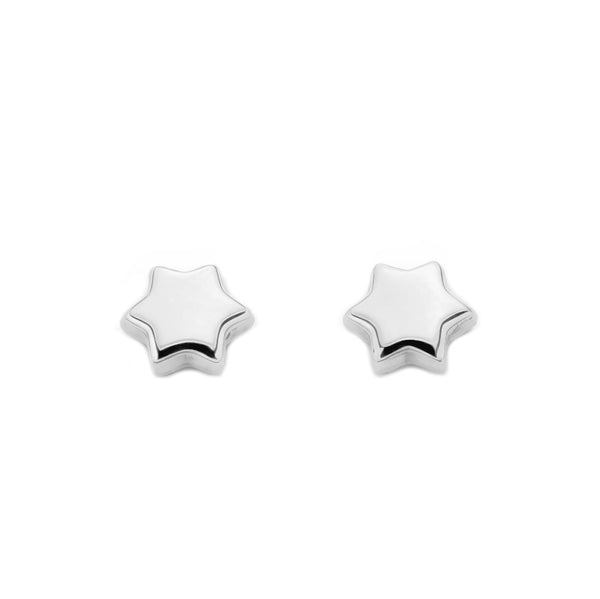 Orecchini bambini ragazza Stella Oro Bianco 9K