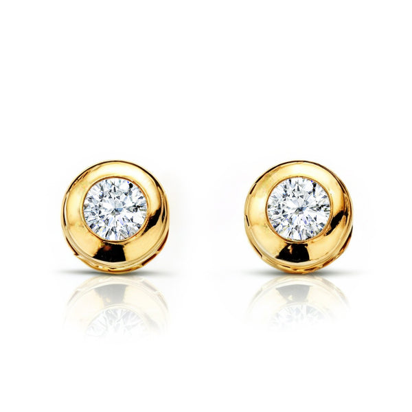 Orecchini bambini ragazza Galleria Zircone 2,5 mm Oro Giallo 18K