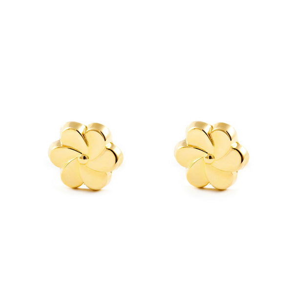 Orecchini ragazza Fiore Oro Giallo 18K