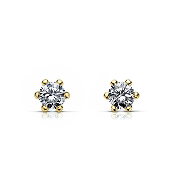 Orecchini bambini Zircone 2 mm Oro Giallo 18K