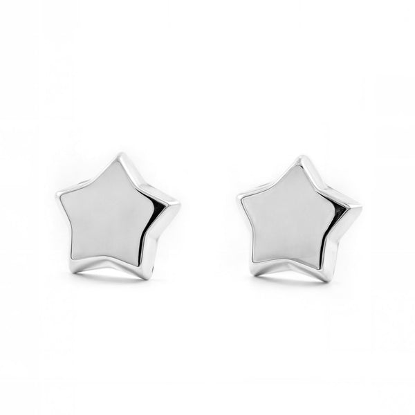 Orecchini ragazza donna Stella Oro Bianco 9K