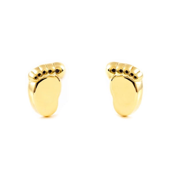 Orecchini bambini ragazza Piede Oro Giallo 9K