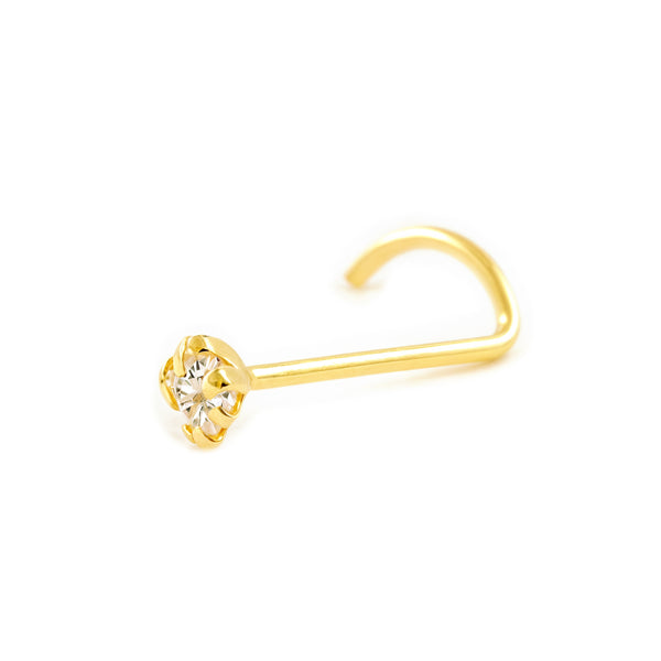 Piercing Oro Giallo 9K Brillante Forma di Quadrato per Naso