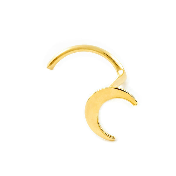 Piercing Oro Giallo 18K Brillante Forma di Luna per il Naso