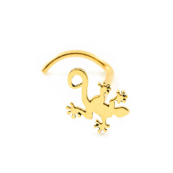 Piercing Oro Giallo 9K Brillante Forma di Lucertola per Naso