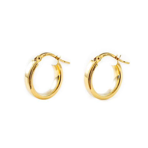 Orecchini Rettangolari Cerchi 13.5x3 mm Oro Giallo 18K