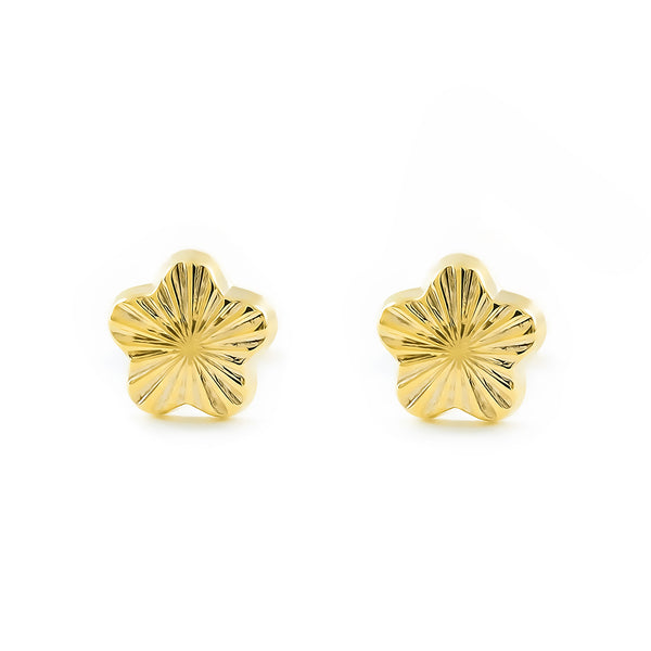 Orecchini bambini ragazza fiore margherita Oro Giallo 9K