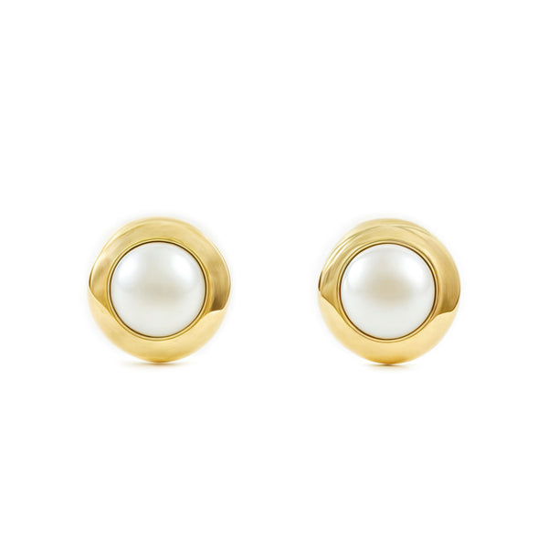 Orecchini bambini ragazza Perla 3 mm Oro Giallo 9K