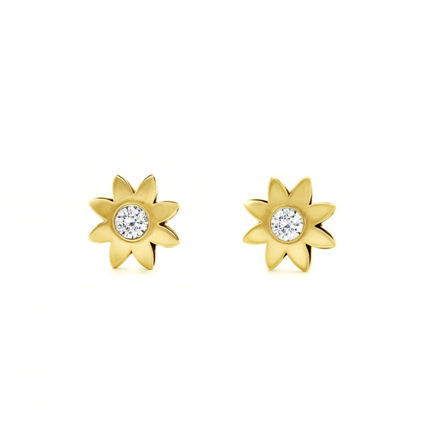 Orecchini bambini Terra Zircone Oro Giallo 9K
