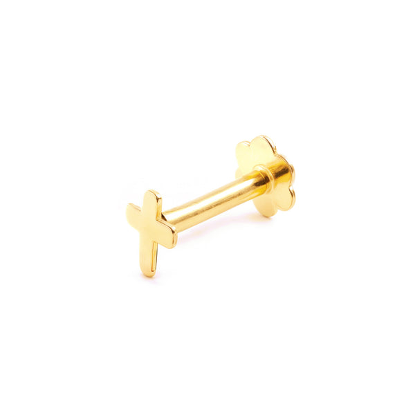 Piercing Oro Giallo 9K Cartilagine Croce Brillante