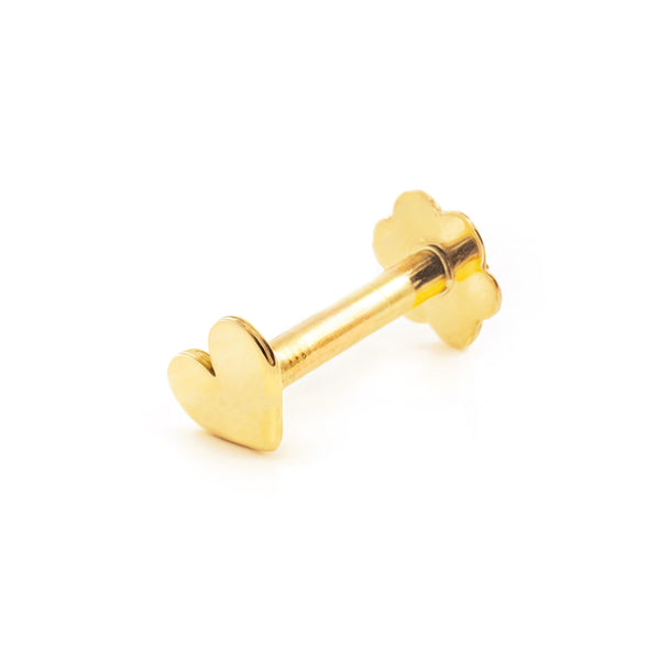 Piercing Oro Giallo 9K Cartilagine Cuore Brillante