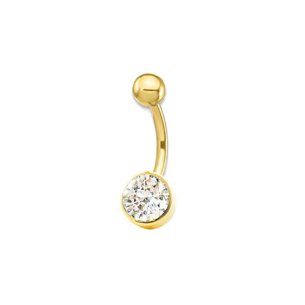 Piercing Ombelico rotondo Zircone 6 mm Brillante Oro Giallo 18K