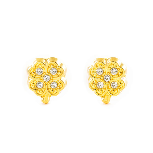 Orecchini ragazza donna Zircone Oro Giallo 9K