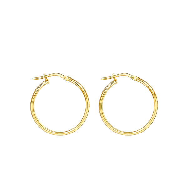 Orecchini Oro Giallo 9K Aros Rotondi Luccicanti 44 x 2 mm