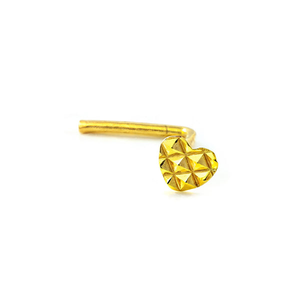 Piercing nasale cuore intagliato Oro Giallo 9K