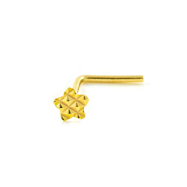 Piercing naso stella intagliata Oro Giallo 9K