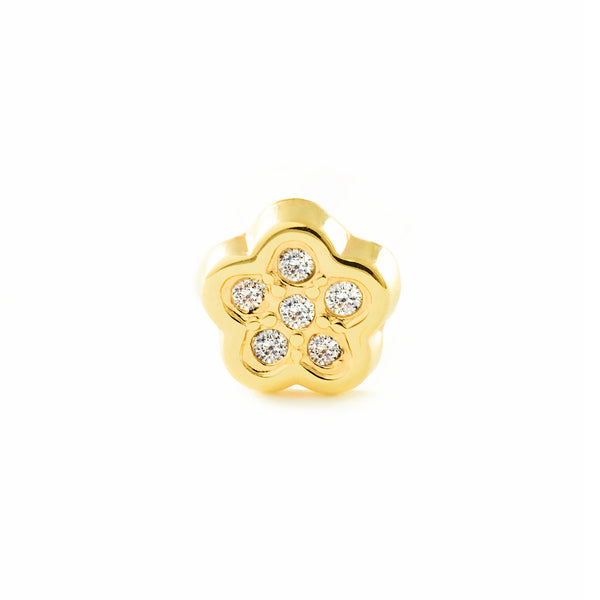 Piercing Oro Giallo 9K Cartilagine Fiori Zirconi Brillantezza