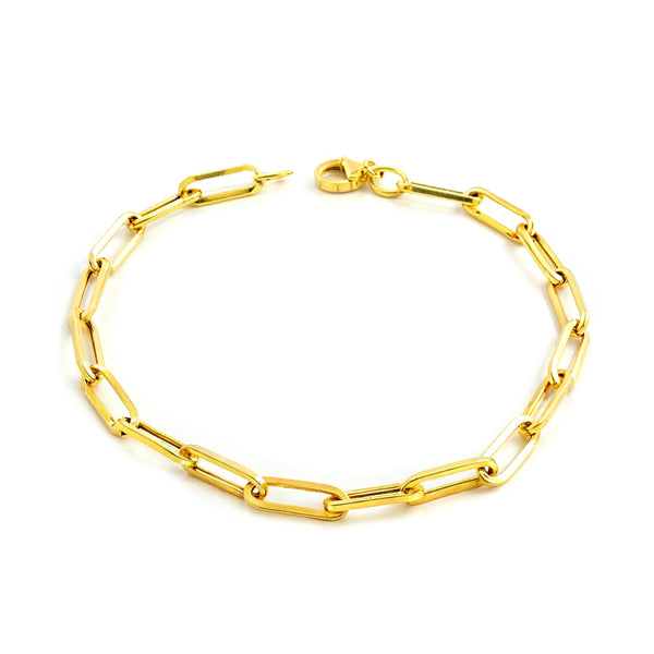 Bracciale donna ovale fantasia lucido Oro Giallo 18K 19 cm