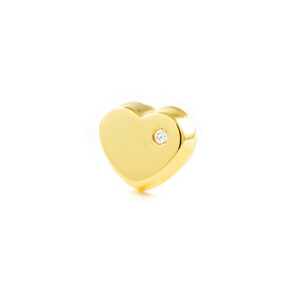 Piercing Oro Giallo 9K Cartilagine Cuore Zirconi Brillante