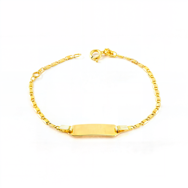 Bracciale Bambina Oro Giallo 18K Personalizzato Schiava Valentino Brillante 14 cm